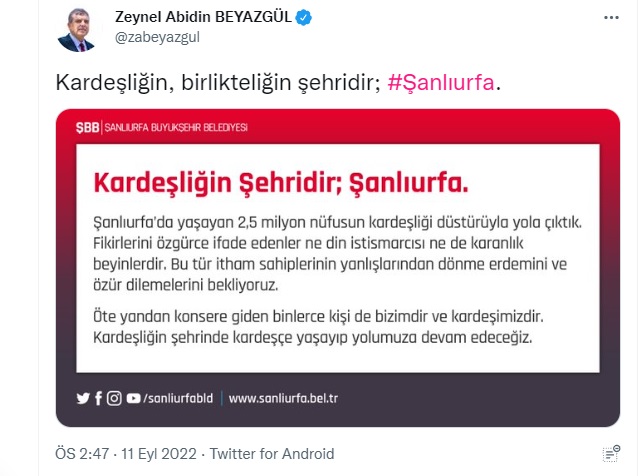 BAŞKAN BEYAZGÜL ZAKKUM'UN BASIN METNİNE TEPKİ GÖSTERDİ.