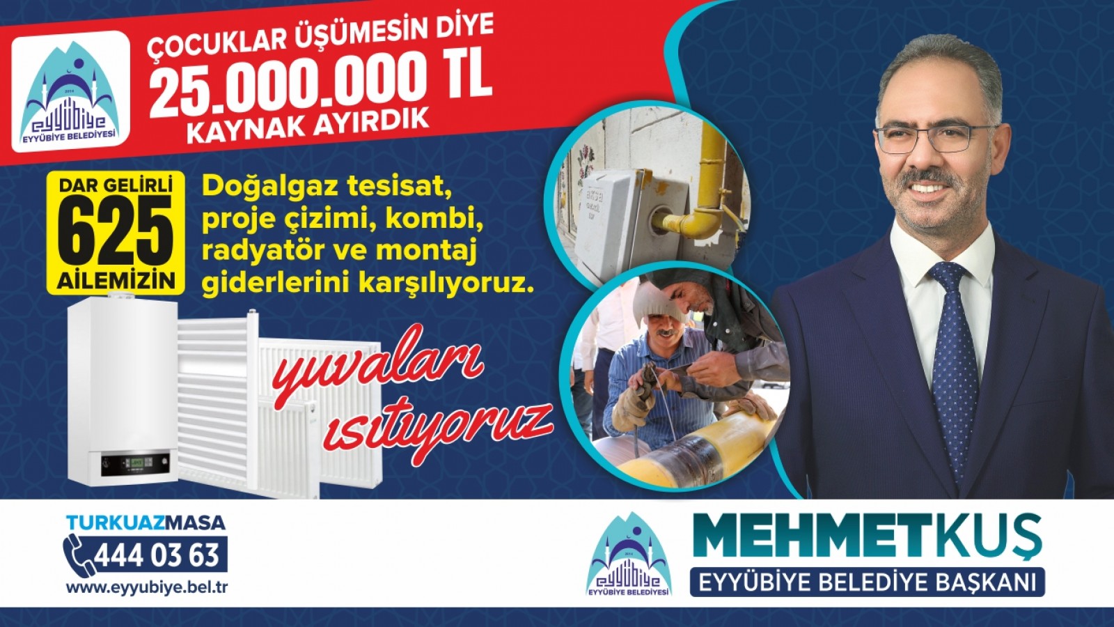 BAŞKAN KUŞ'TAN EYYÜBİYELİ 625 AİLEYE DOĞALGAZ MÜJDESİ