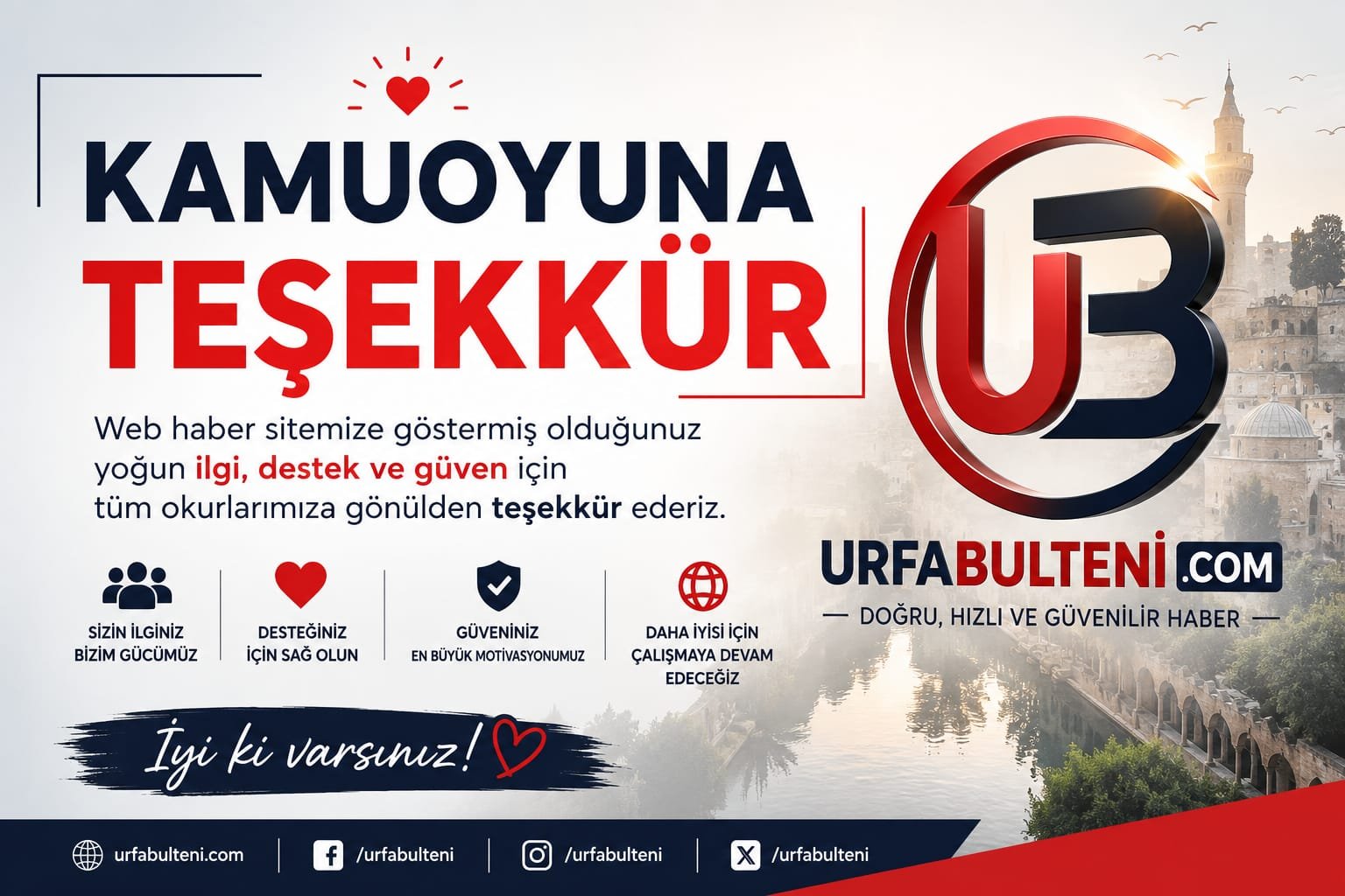 KAMUOYUNA TEŞEKKÜR